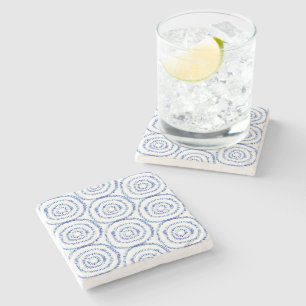 Porta-copo De Pedra Abstrato Azul, Círculo de Brucela Costeira