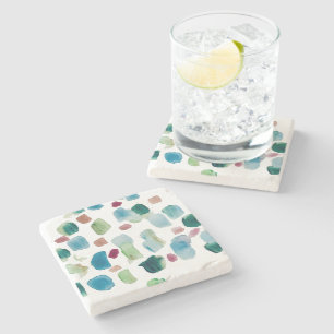 Porta-copo De Pedra Abstrato Colorida de Natal Cerâmica