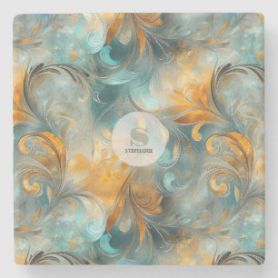 Porta-copo De Pedra Abstrato de Paisley Metálico Russo - Inspirado na