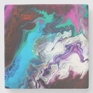 Porta-copo De Pedra Abstrato Marble Design bonito e colorido