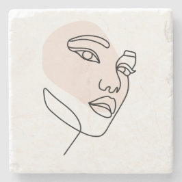 Porta-copo De Pedra Abstrato mínima de arte da linha de solteiro fêmea