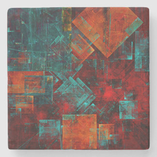Porta-copo De Pedra Abstrato Moderno Padrão Artístico Legal Colorido