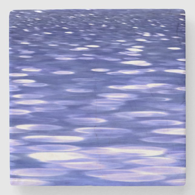 Porta-copo De Pedra Abstrato nº 3: Shimmer azul (Frente)