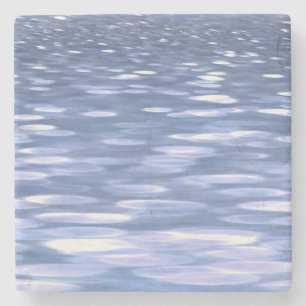 Porta-copo De Pedra Abstrato nº 3: Shimmer azul em pó