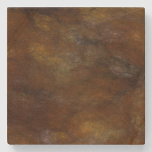 Porta-copo De Pedra Abstrato Rusty Marbled Brown Square Porta copos