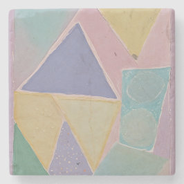 Porta-copo De Pedra Abstratos Serenos: Um Sonho Pastel