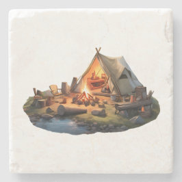 Porta-copo De Pedra Acampamento Com Os Amados