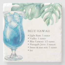 Porta-copo De Pedra Acessórios de bebida de receita Blue Hawaii em ped