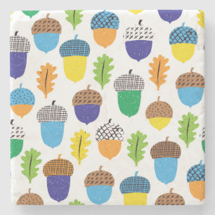 Porta-copo De Pedra Acorn Autumn: Vintage Leafy Standard.