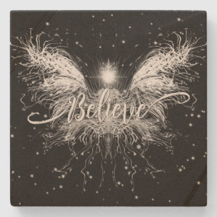 Porta-copo De Pedra Acredite em Fada Starlight Fantasy Black