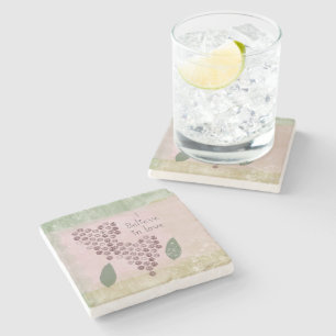 Porta-copo De Pedra Acredito em Corações de Amor