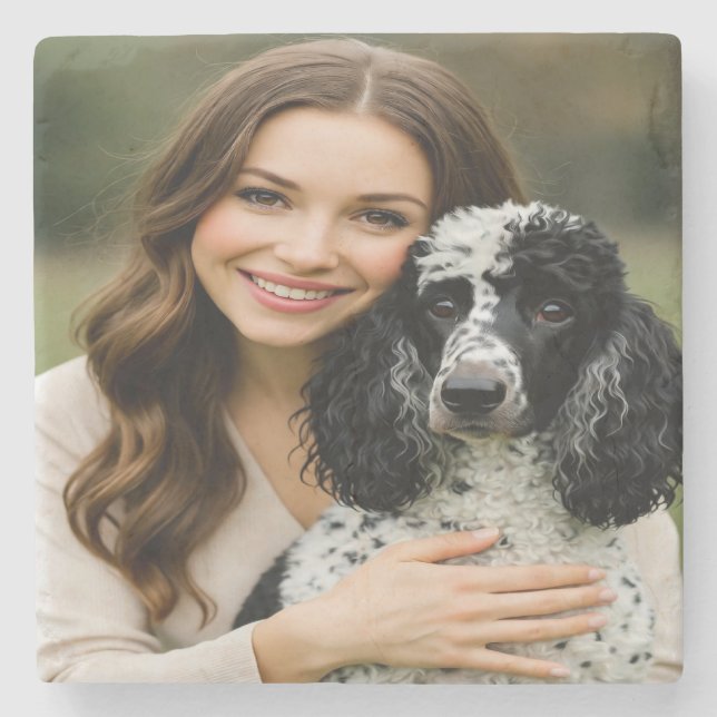 Porta-copo De Pedra Add Poddle Photo Personalize Customize (Frente)