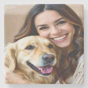 Porta-copo De Pedra Adicionar Foto de Retriever Dourado Personalizar