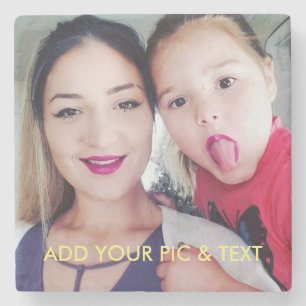 Porta-copo De Pedra Adicione o seu mármore fotográfico