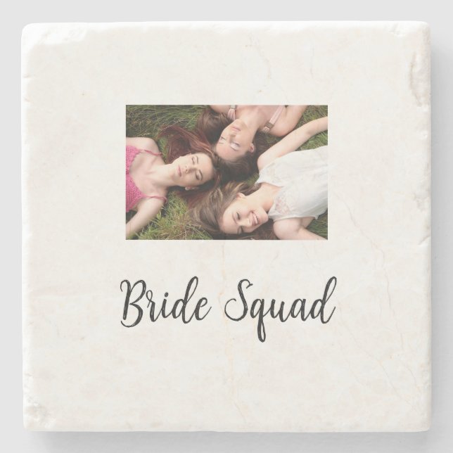 Porta-copo De Pedra Adicione o seu nome de foto: bridesmaid squad brid (Frente)