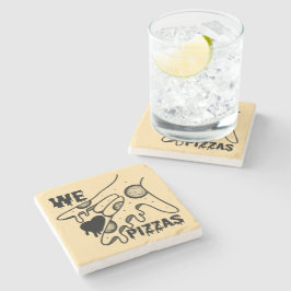 Porta-copo De Pedra Adoramos pizza - Pizza Love - ASL ILY Obsession De