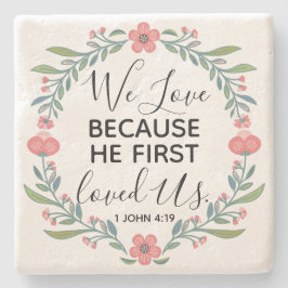 Porta-copo De Pedra Adoramos Porque Ele Nos Amava Pela Primeira Vez