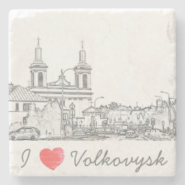 Porta-copo De Pedra Adoro a Catedral da Arquitetura de Volkovysk na Bi