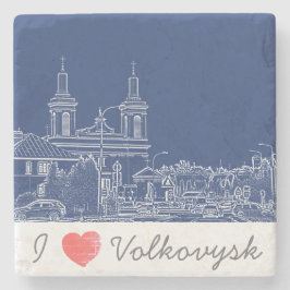 Porta-copo De Pedra Adoro a Catedral da Arquitetura de Volkovysk na Bi