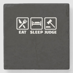 Porta-copo De Pedra Advogado Eat Sleep Juiz