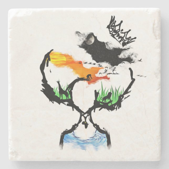 Porta-copo De Pedra África Mãe (Frente)