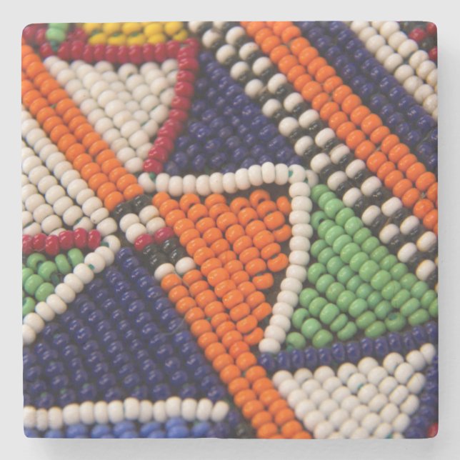 Porta-copo De Pedra África, Quênia. Miçangas Tribais de Maasai (Frente)