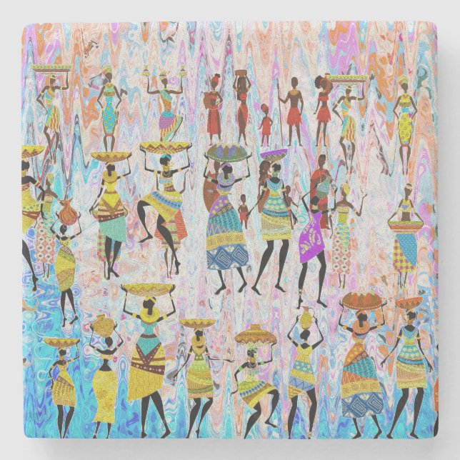 Porta-copo De Pedra African Village (Frente)