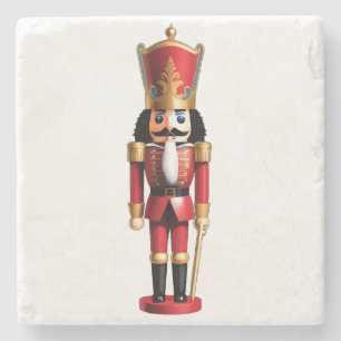 Porta-copo De Pedra Agradável quebra-nozes vermelho e dourado