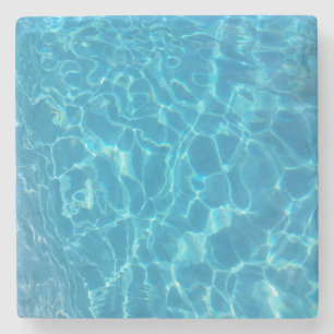 Porta-copo De Pedra Água de Piscina Azul Céu Cristalino