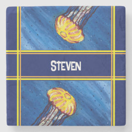 Porta-copo De Pedra Água-viva personalizada