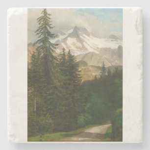 Porta-copo De Pedra Albert Bierstadt Pintando Neve no Alto País