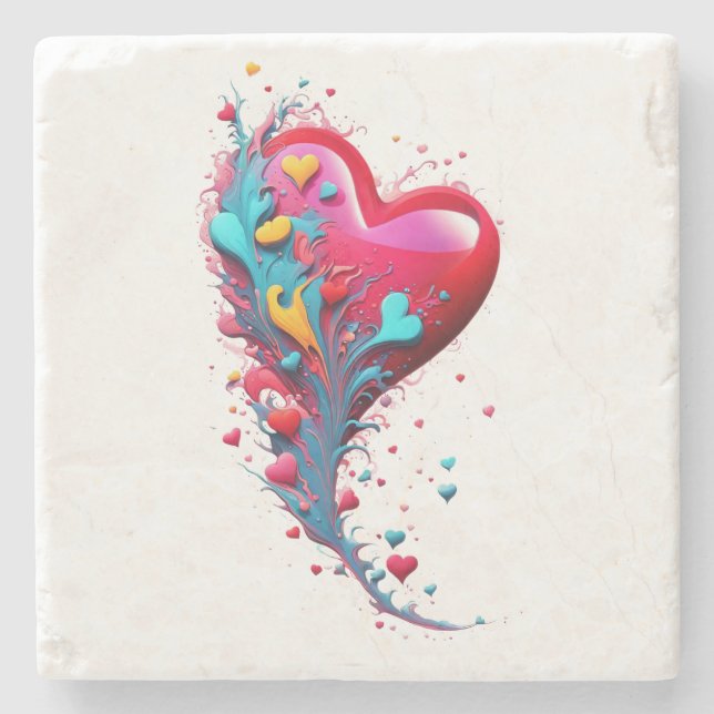 Porta-copo De Pedra Alcance-A Com Seu Coração II (Frente)