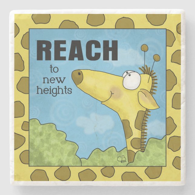 Porta-copo De Pedra Alcance a New Heights Giraffe (Frente)