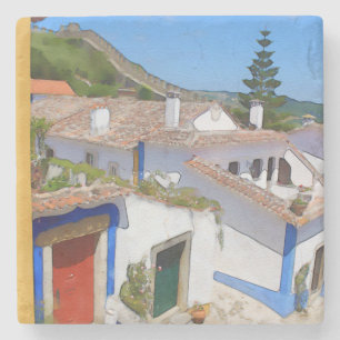 Porta-copo De Pedra Aldeia de Watercolor