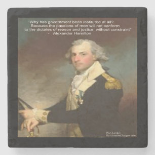 Porta-copo De Pedra Alexander Hamilton & Pedras de Citação para Copos
