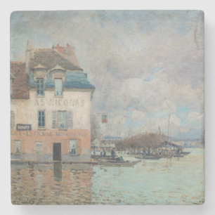 Porta-copo De Pedra Alfred Sisley - Inundação em Port-Marly 1876