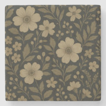 Algodão Escuro - Fome Russo Vintage Floral