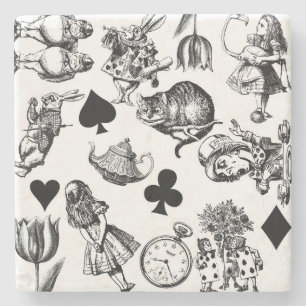 Porta-copo De Pedra Alice White Rabbit Wonderland Classic