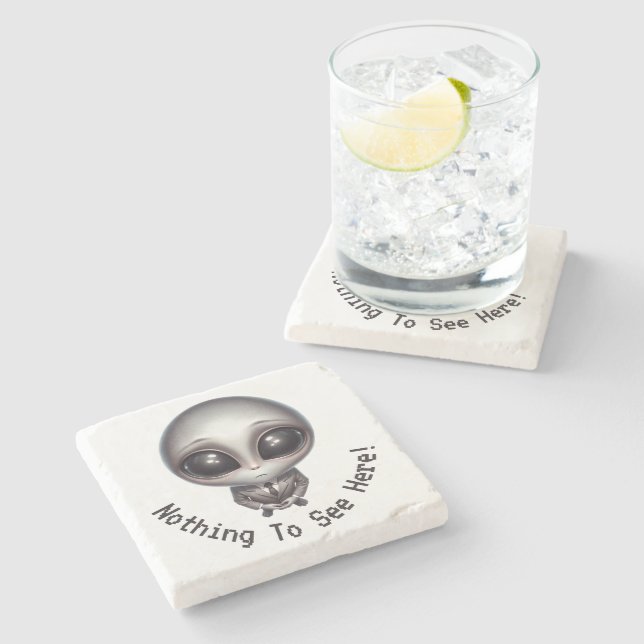 Porta-copo De Pedra Alienígena - Nada Para Ver Aqui! (Lateral)