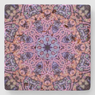 Porta-copo De Pedra Alienígena Roxa Intriciada Caleidoscópica Mandala
