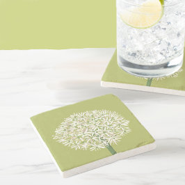 Porta-copo De Pedra  Allium Flower Botanical Art | Elegant Flora