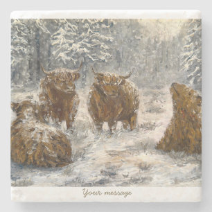 Porta-copo De Pedra Alma das Terras Altas: Vacas Nevadas Caprichosas V