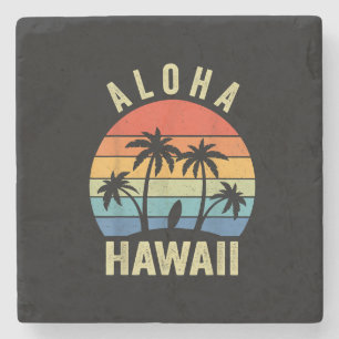 Porta-copo De Pedra Aloha Hawaii Ilha Havaiana Shirt Palm Beach Surf