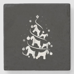 Porta-copo De Pedra amante de cães de árvore de natal schnauzer mini