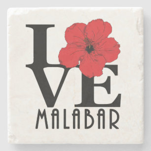Porta-copo De Pedra AMAR Malabar - hibisco vermelho
