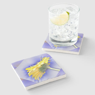 Porta-copo De Pedra Amarelo e azul