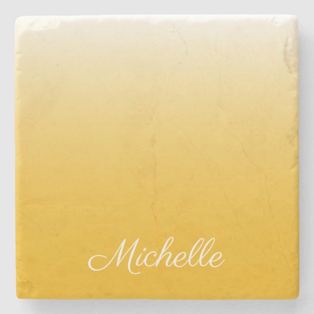 Porta-copo De Pedra Ambre verde personalizada (Frente)