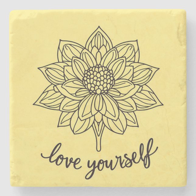 Porta-copo De Pedra Ame-se (Frente)