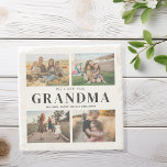 Porta-copo De Pedra Amo-Te Vovó Personalizada 4 Colagem Fotográfica<br><div class="desc">Digamos que te amamos a vovó com portas copos personalizadas de pedra-presente com 4 de suas fotos favoritas e nomes de netos e netos. Todo texto neste design é editável para que você possa adicionar sua própria mensagem ou texto. Disponível em diversas cores,  estilos e produtos.</div>