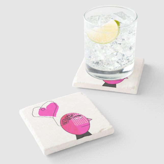 Porta-copo De Pedra Amor à mente (Lateral)